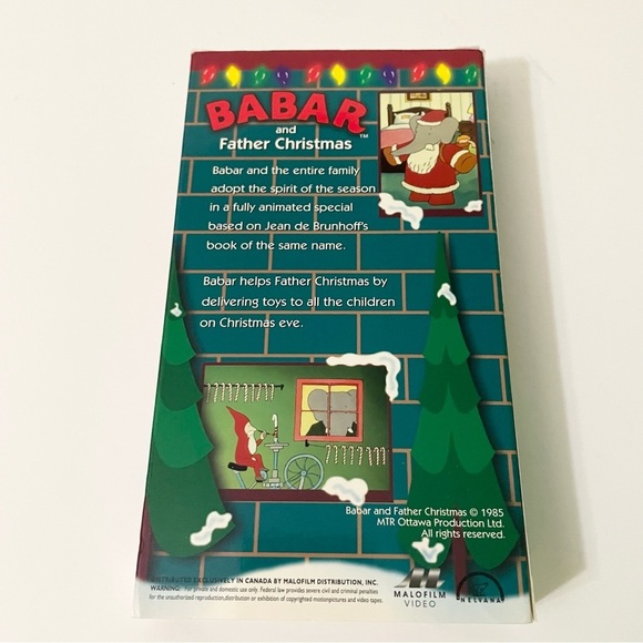 Babar and Father Christmas VHS 1985 Animated Holiday Movie - Picture 8 of 15
